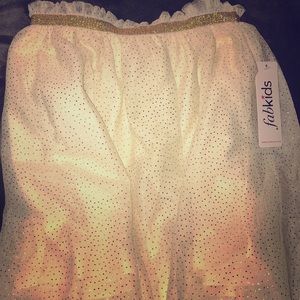 Girls ivory tulle maxi skirt